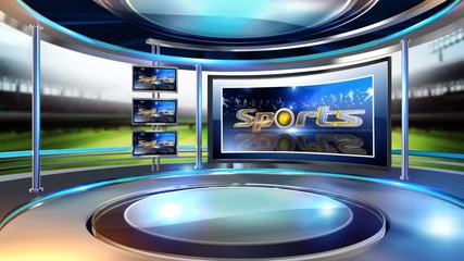 Wall Mural - Sports   3D rendering background is perfect for any type of news or information presentation. The background features a stylish and clean layout 