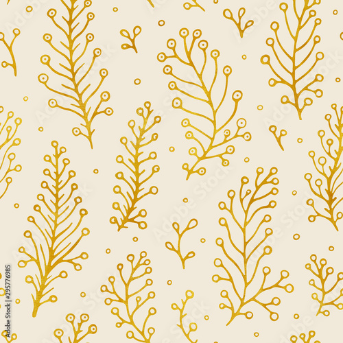 Fotomural Folk flowers vintage raster seamless pattern