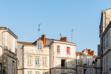 Wall Mural - Decadent old residential buildings in the historic centre of La Rochelle, France