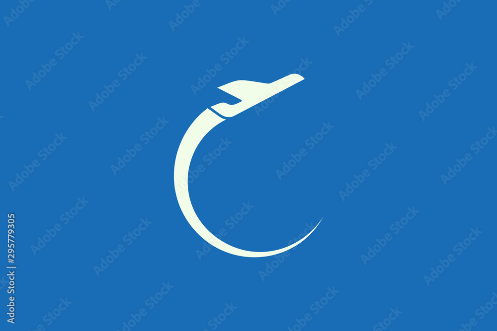 Vector illustration of plane shape design. Minimalist and simple logo ...