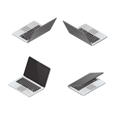 Vector isometric laptop isolated on a white background. Detailed isometric icon