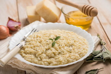 Poster - Risotto with sage honey and parmesan cheese