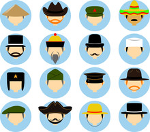 People In Different Races Avatar Isolated Vector Illustration Set