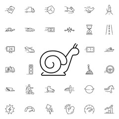 Poster - Snail icon. Universal set of speed for website design and development, app development