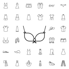 Poster - Swimsuit icon. Universal set of summer clothes for website design and development, app development