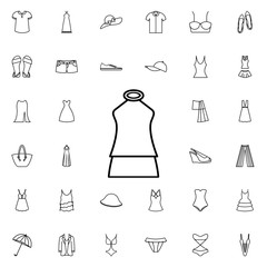 Poster - Overalls icon. Universal set of summer clothes for website design and development, app development
