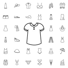 Poster - T-shirt icon. Universal set of summer clothes for website design and development, app development
