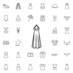 Poster - Evening dress icon. Universal set of summer clothes for website design and development, app development