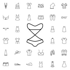 Poster - Swimsuit icon. Universal set of summer clothes for website design and development, app development