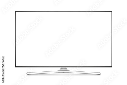 Fotografía TV 4K flat screen lcd or oled, plasma realistic illustration, White blank HD mon