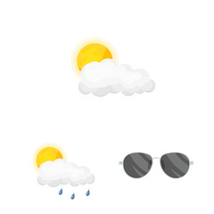 Poster - Vector design of weather and climate sign. Set of weather and cloud stock symbol for web.