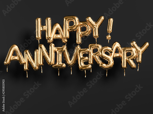 Happy Anniversary Gold And Black Banner Golden Foil Balloons Letters Jubilee Greeting Poster 3d Rendering Adobe Stock でこのストックイラストを購入して 類似の イラストをさらに検索 Adobe Stock