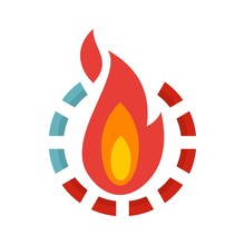 Fire Burn Calories Icon. Flat Illustration Of Fire Burn Calories Vector Icon For Web Design