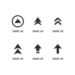 Wall Mural - swipe up buttons set. application and social network icons. vector illustration.