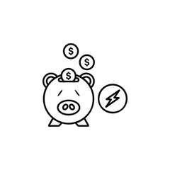 Aufkleber - Piggy bag icon. Element of future business thin line icon