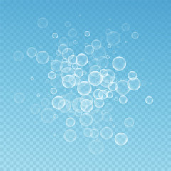 Random soap bubbles abstract background. Blowing b