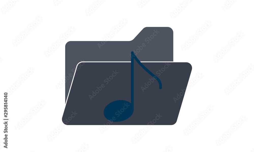 Music Notes File Folder File folder with music note icon for organizing audio files Stock ...