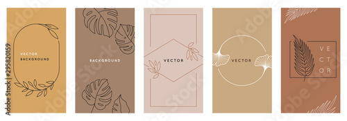 Photographie Vector design templates in simple modern style with copy space for text, flowers