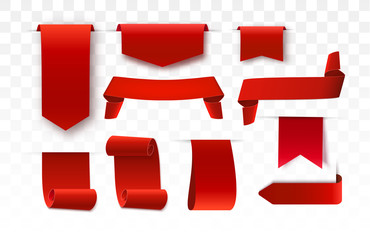 Poster - Red blank tags, labels or badges. 