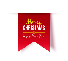 Wall Mural - merry christmas tag isolated. vector
