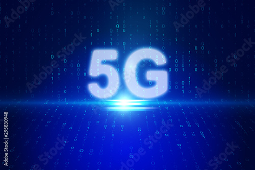 Creative blue 5G background
