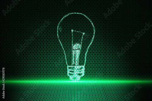Glowing green lamp