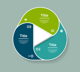 Wall Mural - Vector circle infographic. Template for diagram, graph, presentation and chart. Business concept with three options, parts, steps or processes. Abstract background