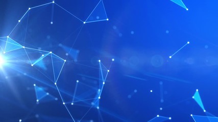 Wall Mural - blue tech particles background business