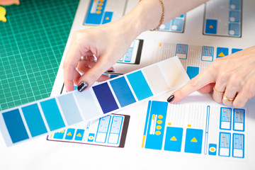 Poster - color selection for a mobile application. app interface design. choosing a color for a mobile site. 