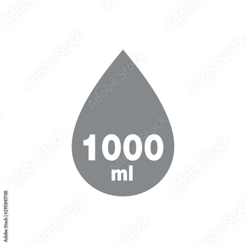 1 Liter L Sign L Mark Estimated Volumes 1000 Milliliters Ml Vector Symbol Packaging Labels Used For Prepacked Foods Drinks Different Liters And Milliliters 1 Litre Vol Single Icon Isolated On White Stock