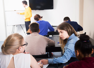 Sticker - Students listening to teacher