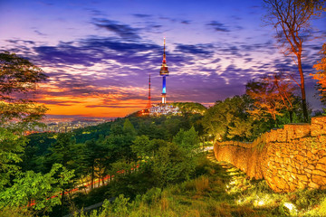 Wall Mural - Seoul tower,Namsan tower in korea