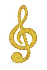Wall Mural - Gold G-clef on white