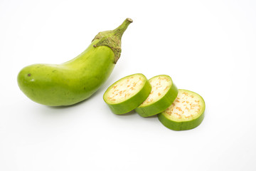 Wall Mural - green eggplant isolated on white