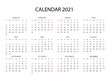 © romalya - Russian simple black calendar 2021 vector with holidays