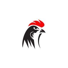 Wall Mural - Fighter chicken logo design vector template