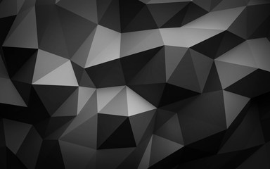 Poster - dark shades of grey abstract polygonal Background Illustration Texture folded paper 3d render