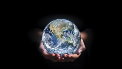 Wall Mural - earth in hands. green planet on hand. save of earth. environment concept for background web or world guardian organization.Elements of this image furnished by NASA