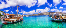Wonderful traditional Greece - beautiful Leros island in Dodecanese, Agia Marina fishing village and port