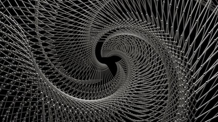 Poster - 
3d abstract background with atom array structure. Repetitive lattice structure.