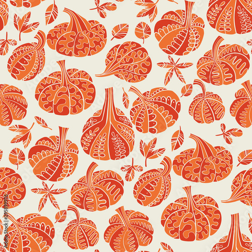 Orange autumn decorative pu...