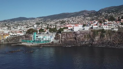 Wall Mural - Aerial view of amphitheater-shaped city of Funchal, Madeira island, Portugal