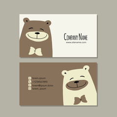 Poster - Card design with funny bear