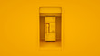 Public Payphone isolated on yellow background. 3d illustration