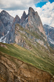 Fototapeta Natura - The landscape around the top of Seceda peak, Dolomites, Italy