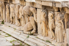 Detail Of The Reliefs Which Decorete The Theatre Of Dionysus Eleuthereus Built At The Foot Of The Athenian Acropolis Dated To The 6th Century BC
