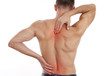 © dream@do - Man suffering from back and neck pain. Muscle spasm, .Chiropractic concept. Sport exercising injury
