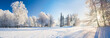 canvas print picture - Panorama of beautiful winter park