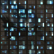 Modern Office Skyscraper Seamless (horizontally And Vertically) Pattern, Simple Glass, Metal, Concrete Hight Technology Buildings, Dark And Light Windows At Night, Very High Resolution, Easy Design