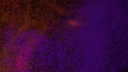 Wall Mural - orange purple particle battle background 4k loop features different colored particles swarming aroun